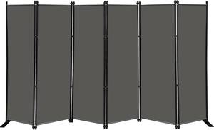 lot 3647 image: $90 MAYOLIAH 6-Panel Folding Privacy Screen, 9ft W x 6ft H, Grey