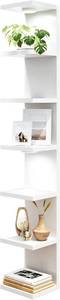 lot 3657 image: $60 Fixwal 7-Tier Floating Wall Shelves with LED Lights, White