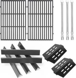lot 3670 image: $106 Weber Genesis 300 Grill Parts Cast Iron Grates, 304 Tubes