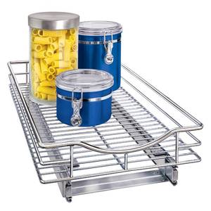 lot 3675 image: $53 Lynk Pull-Out Cabinet Organizer, 11x4x21 in, SilverChrome