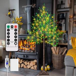 lot 3681 image: $60 6FT Lighted Olive Tree with 360 Lights, 8 Modes, Timer, 600 Leaves