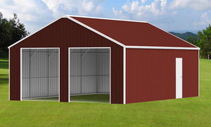 lot 8105 image: 45x25ft Double Garage Steel Barn Shed  Model K4525G