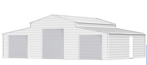 lot 8125 image: KJ 42 FT x 30FT Metal Storage Shed  Model K4230W