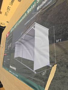 lot 8129 image: KJ 25 FT x 12 FT Livestock Metal Shed  Model K2512