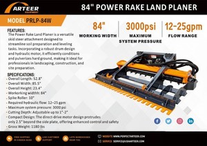 lot 8692 image: Arteer 84 Power Rake Land Planer  PRLP-84W