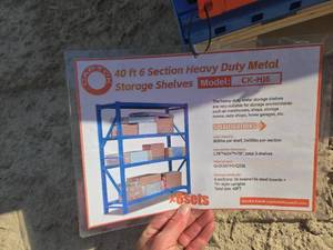 lot 10512 image: 40ft Heavy Duty Metal Storage Shelving Unit - Model CK-HJ6