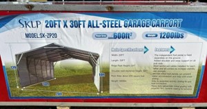 lot 10514 image: All-Steel Garage Carport  SK-ZP20  1 Crate Per Lot