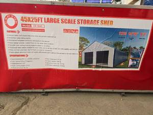 lot 10546 image: CAPTOK 45 ft x 25 ft Metal Storage Shed Kit  Model CK-SS45