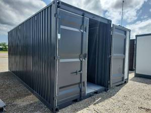 lot 406 image: 20ft Shipping Container 2 Side Doors Gray  EQ20CR