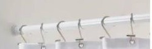 lot 10977 image: Style Selections 51-in to 86-in White Tension Single straight Adjustable Shower Curtain Rod