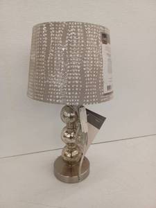 lot 11065 image: Mercury Glass Table Lamp with Dotted Shade