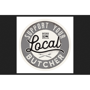 lot 11077 image: Open Road Brands Butcher Baker BBQ Maker Support Your Local Butcher Sign Tin