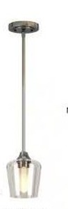 lot 11123 image: Pavlen 1-Light Brushed Nickel Contemporary Hanging Mini Pendant Light