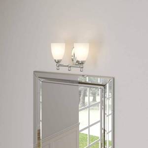 lot 11126 image: Hampton Bay Solomone 2-Light Polished Chrome Vanity Light with Opal Glass Shades