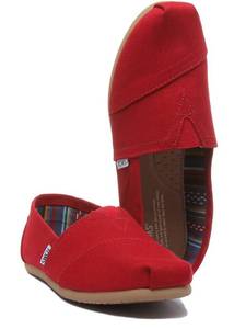 lot 10994 image: Red TOMS Womens Size 9.5 Alpargate Canvad Slip-On Shoes