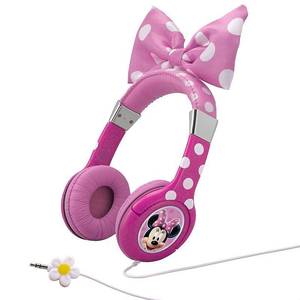 lot 10995 image: Disney Minnie Mouse Kids Headphones with Volume Limiting Feature Bow-tastic Design