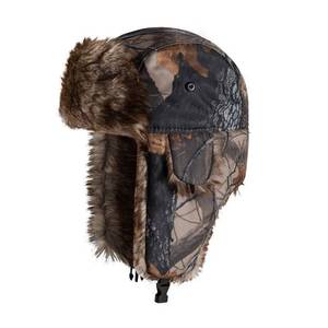 lot 10997 image: Trapper Bomber Aviator Winter Hat Wearflaps Gray Camo Wfaux Fur