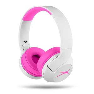 lot 11007 image: Altec Lansing KID SAFE 2-IN-1 MZX4500 - Headphones - on-ear - Bluetooth - wireless  wired - active noise canceling - 3.5 mm jack - whiteout pop pink
