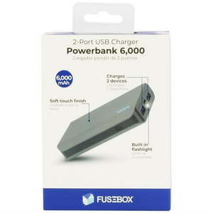 lot 11012 image: Fusebox 2 Port USB Charger Power Bank 6000 mAh 1 pk