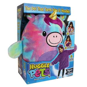 lot 11092 image: Huggle Pets Rainbow Unicorn Animal Hoodie Sweatshirt and Plush Toy