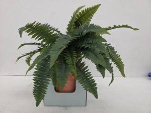 lot 11142 image: Artificial 30in Fern Plant in Planter