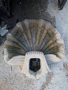 lot 271005 image: Decorative Concrete Shell Fountain Basin Birdbath
