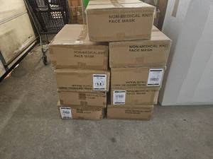lot 101013 image: 9 Cases 200 Units Per Case. Non Medical Face Masks. Sealed Boxes