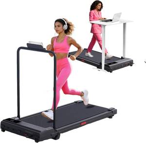 lot 101034 image: Walking Pad with Handle Bar, 2026 Upgrade Small Walking Pad Treadmill with Incline, 3.0HP Portable Under Desk Treadmill with Handles for Home Small, 0.6-7.6MPH, 350LBS