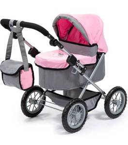 lot 11183 image: Bayer Design Baby Doll Trendy Pram in GreyPink, 67 x 41 x 68 centimeters