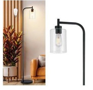 lot 11173 image: DLLT Floor Lamp Tall for Room, Black (No Globe)