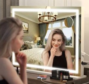 lot 11212 image: LED Lighted Vanity 22x19 Inch Makeup Mirror