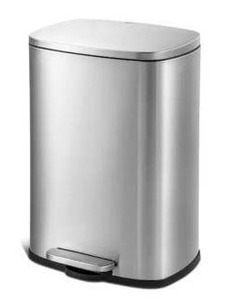 lot 11214 image: 13 Gallon Stainless Steel Step-On Kitchen Trash Can