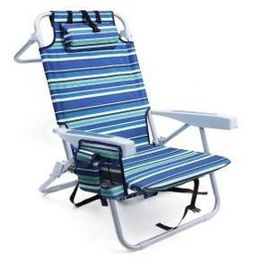 lot 11233 image: Yestomo Beach Chairs, 2 Pack