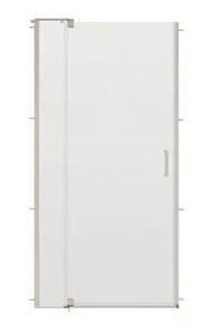Delta Wilder 30-36 In Frameless Kit Pivoting Shower Door with Clear Glass in Nickel Finish- Retail: $499