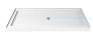 lot 11265 image: Dreamline 60x36 White Rectangular Shower Base Tray With Center Drain- Retail $395