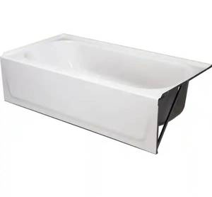 lot 11255 image: Aloha 60 in x 30 White Soaking Bathtub with Right Drain in White- Retail $219