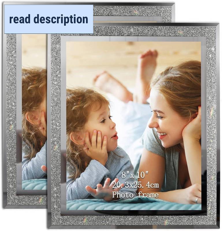 lot 231429 image: Calenzana 8x10 Picture Frame Sparkle Glass Photo Frames for Tabletop, 8 x 10 inch, 2 Pack
