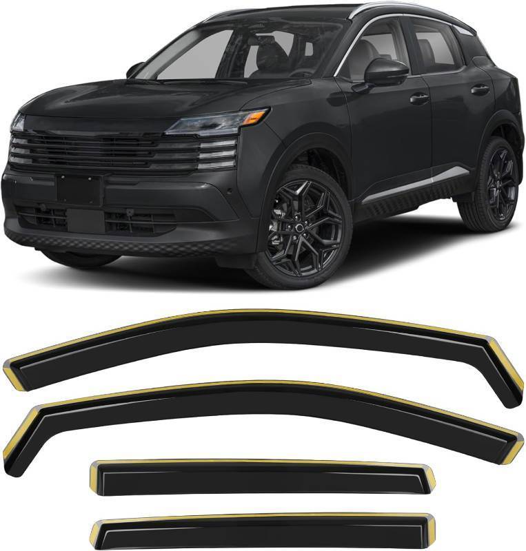 lot 201421 image: in-Channel Window Rain Guards for 2025 2026 Nissan Kicks(Not for Play), Window Deflectors, Window Visors for Car, Vent Deflector, 4pcs