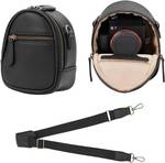 Divvia Small Camera Sling Bag,PU Leather Waterproof & Protective Small Camera Bag Crossbody Camera Bag Shockproof Case for Canon PowerShot ELPH 180/190 / Sony DSCW800/DSCW830-1L Black