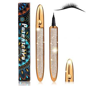 ICORIC Liquid Eyeliner Pen Waterproof, Magic Self-adhesive Long-Lasting Eyelash Glue Pen, Magnetic Eyeliner, No Blooming Quick Drying Magnetic Eye Liner (Gold Black 1 PCS) - Retail: $7