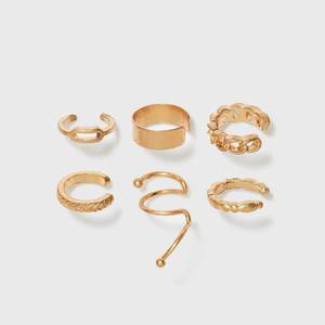 lot 129 image: Textured and Cut Out Ear Cuff 6pc - Universal Thread�� Gold - Retail $10