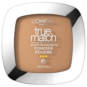 lot 136 image: LOreal Paris True Match Makeup Super Blendable Oil-Free Pressed Powder - W6 Sun Beige - 0.33oz - Retail $116
