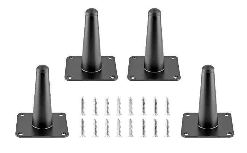 lot 50552 image: Seimneire 4pcs 4 Inch Furniture Legs, Straight Conical Metal Legs Matte Black Mid-Century Style Furniture Feet for Sofa Cabinet Table Chair Cupboard Couch Ottoman Home DIY Projects - Retail $18