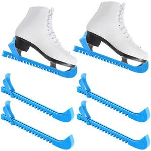 lot 33357 image: Sumind 4 Pcs Ice Skate Guards Ice Skate Blade Covers Hockey Figure Skates Blade Covers Protector Equipment with Adjustable Buckle for Adults(Blue)
