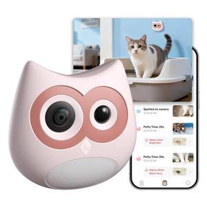 lot 33358 image: SiiPet Litter Box Camera �� AI Cat Health Monitoring, Records Toileting Behavior, UTIDiarrhea Abnormal Alerts, Fits Automatic & Standard Litter Boxes, Multi-Cat Support, Night Vision Cat Cam (Pink) - Retail $80