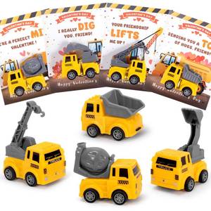lot 33376 image: Laoyebaohao 24 Pack Valentines Day Cards for Kids School with Construction, Valentines Day Gifts for Kids Party Favor, Classroom Prizes School Exchange Gifts - Retail $14