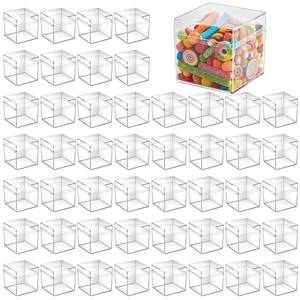 lot 45622 image: Meyeyaia 25 Pcs Clear Acrylic Box 2 x 2 x 2 Inch Mini Acrylic Box with Lid, Small Acrylic Square Candy Boxes Stackable Cube Storage Containers for Storage Candy Pill Earring Jewelry Small Item - Retail $24