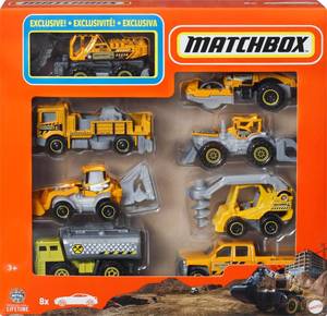 lot 45631 image: Matchbox 164 Scale Die-Cast Toy Cars or Trucks, Set of 8, Themed Multipack of 8 Vehicles Including 1 Exclusive (Styles May Vary) - Retail $16