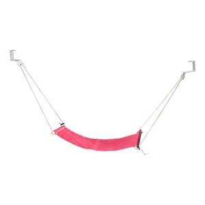 lot 45642 image: PATIKIL Foot Hammock Under Desk, Adjustable Foot Rest Sling with Hooks Portable Desk Footrest for Airplane Travel Home Office, Pink Style 1 - Retail $15