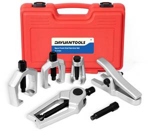 lot 45646 image: DAYUAN 5pcs Professional Front End Service Tool Kit, Pitman Arm Puller, Ball Joint Separator Tie Rod Remover Tool - Retail $31